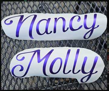 Custom vinyl name stickers